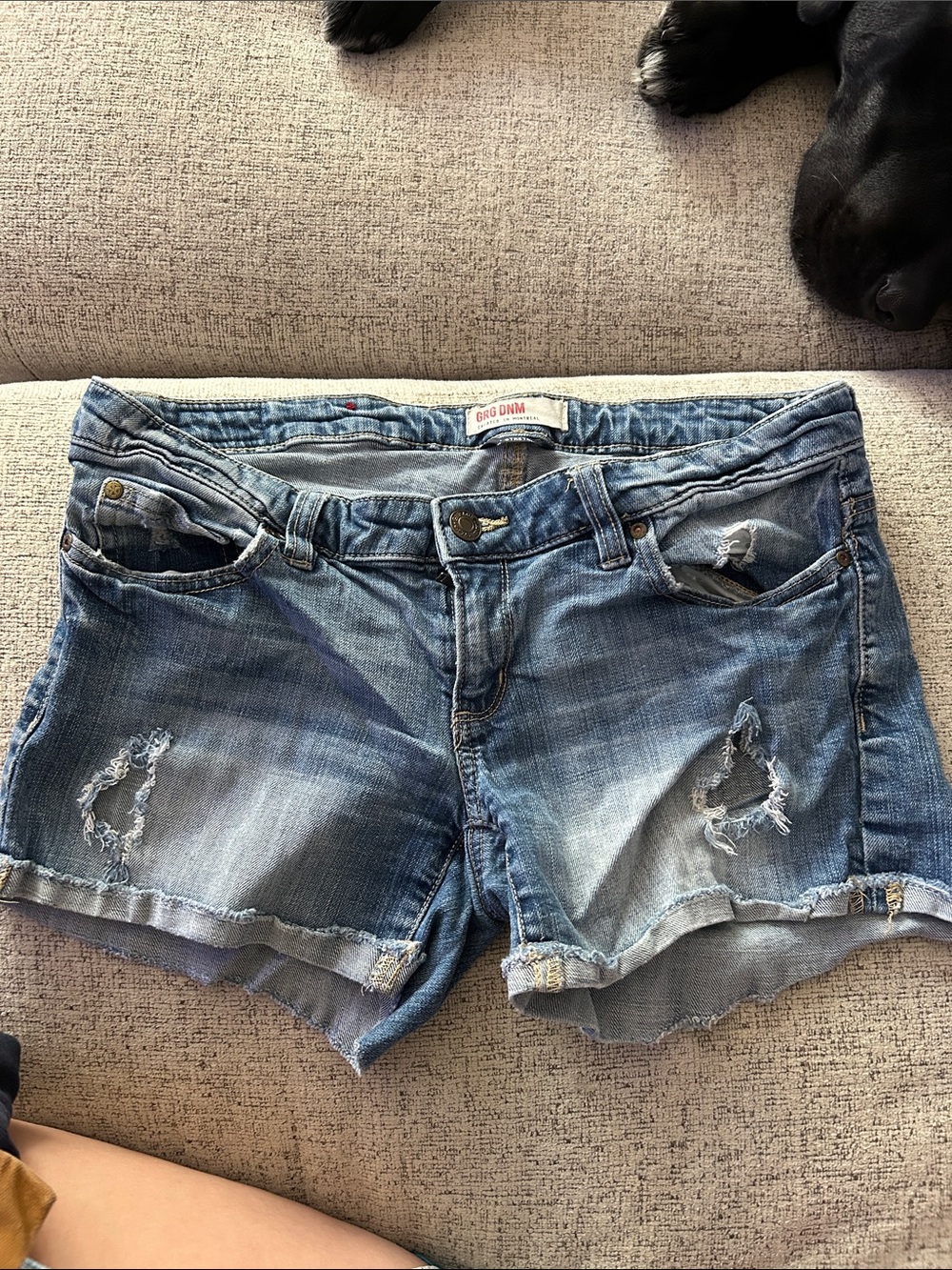 Garage Distressed Light Blue Denim Shorts